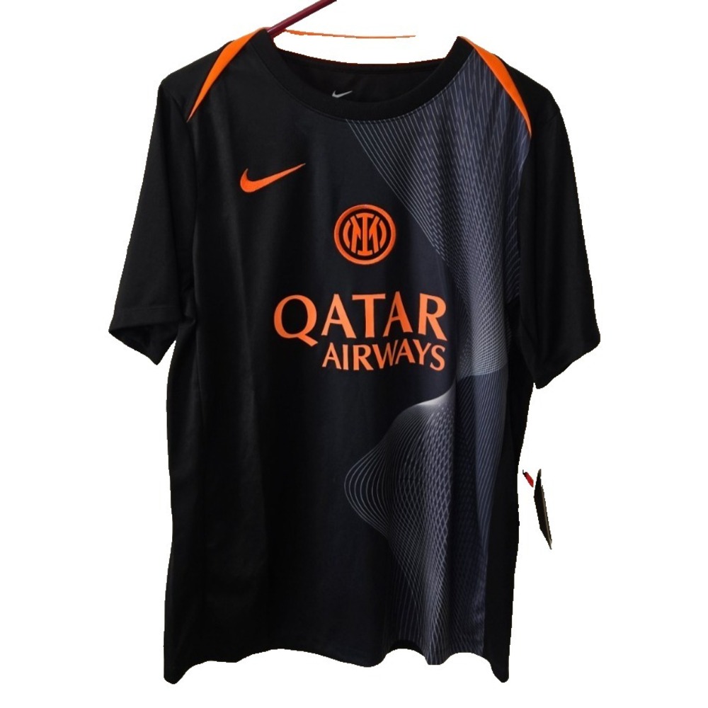 Inter Milan Nike FC  Prematch Jersey 25/26 Men's‎ L Slim Fit Black Orange NWT - Picture 2 of 11